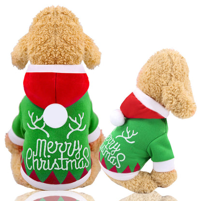 Christmas Clothes Dogs Cats pet supplies New Autumn/Winter Green holiday clothes for medium-sized dogs