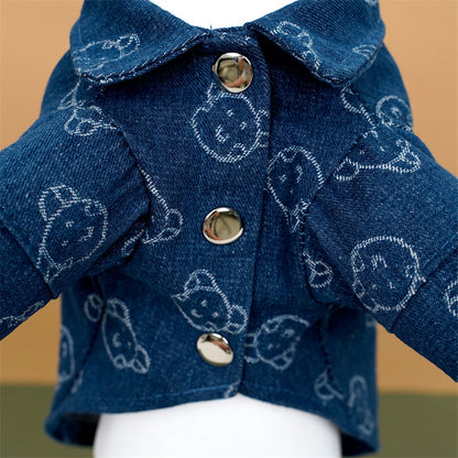 Manufacturers wholesale denim shirts lead rope pet dog cat clothes small and medium-sized dog supplies