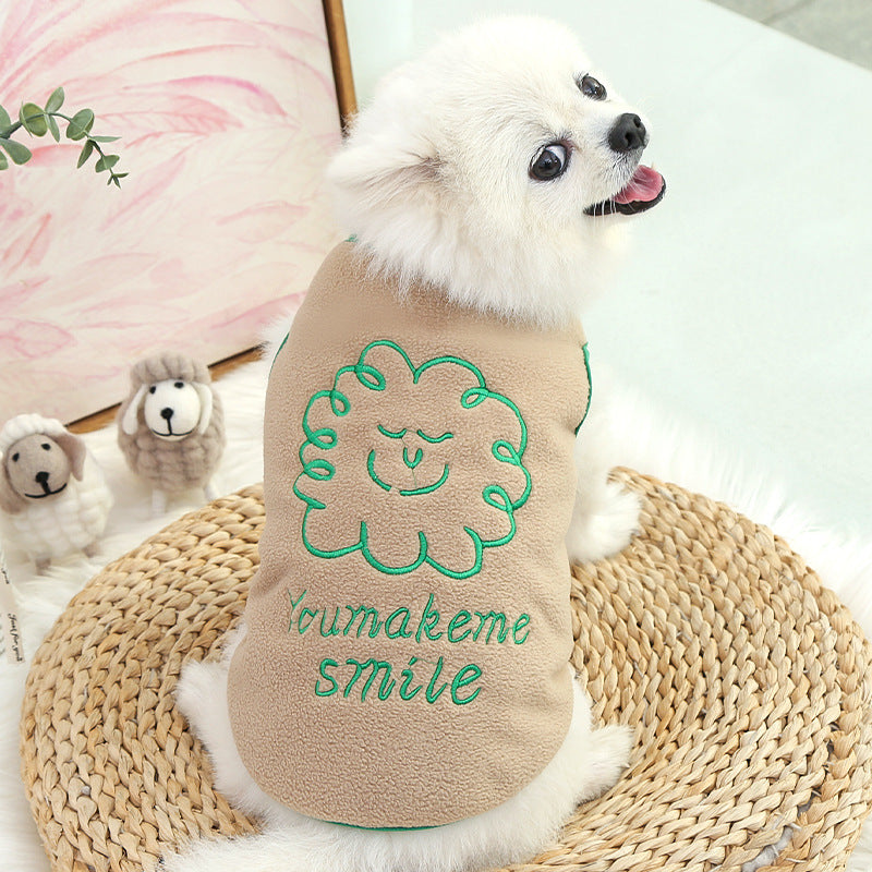 Autumn and winter two legs warm pet small dog dog clothes cat supplies vest