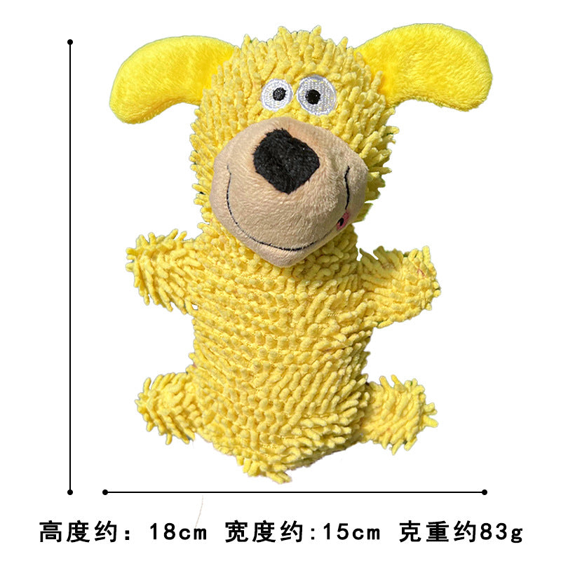 New dog toy - cute cartoon-shaped plush toy with sound effect and easy to chew