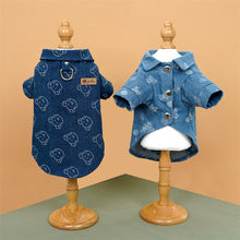 Manufacturers wholesale denim shirts lead rope pet dog cat clothes small and medium-sized dog supplies