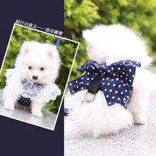 Korean version of Japanese sweet dog cat pet supplies clothes leash bow chest strap dog walker