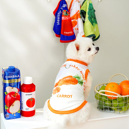 Ice silk spring and summer new fruit pattern clothing small, medium and large dog cat pet clothes dog clothes factory direct sales can be customized