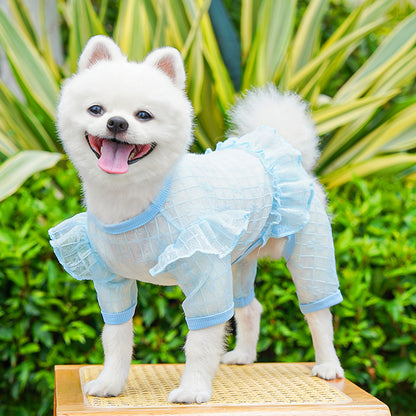 Four-legged lace netting dress for pets - dog or cat clothing