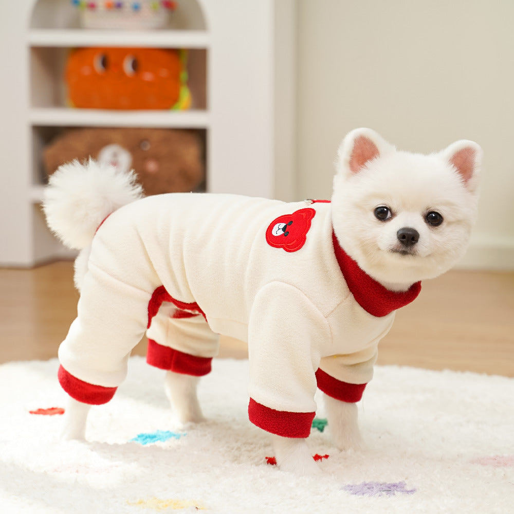 Four-legged Coat - Autumn/Winter Dog Accessories - Color-matched Outerwear - Can Be Tethered