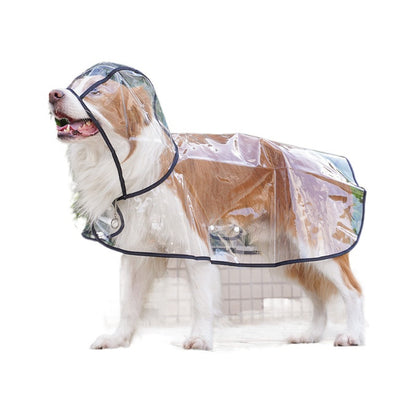 Outdoor walk clear raincoat suitable for small, medium and large dogs