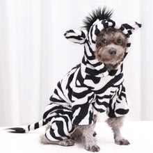 Zebra into pet dog cat Autumn winter thickened flannel four-legged clothing wholesale small, medium and large dogs