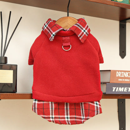 Cat and dog clothing and accessories - new styles for autumn and winter, in college style, with fleece fabric, for pets.