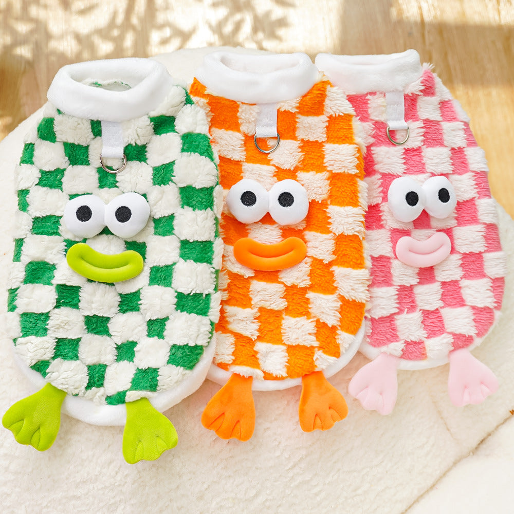 Pet dog cat autumn and winter clothes funny cute cartoon