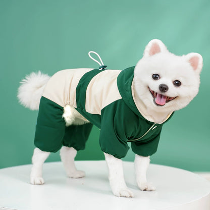 Autumn and winter warm four-legged pet clothing cotton-padded waterproof ski