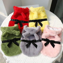 Autumn/Winter Pet dog Cat Clothing Fur coat bow decoration supplies small medium dog