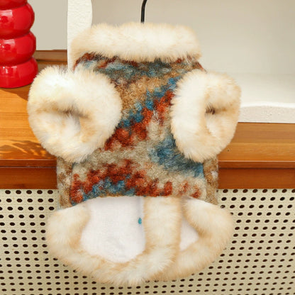 New autumn-winter pet clothing - double-layered insulated cardigan jacket - suitable for outdoor use