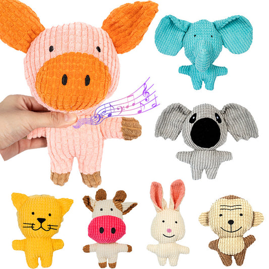 Pet bite-resistant teething plush self hi dog and cat vocal toy