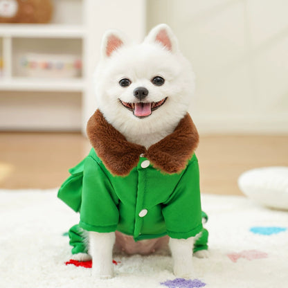 Dog clothing Pet clothing Medium-sized dogs and cats can be pulled autumn and winter warm winter cotton military coat supplies
