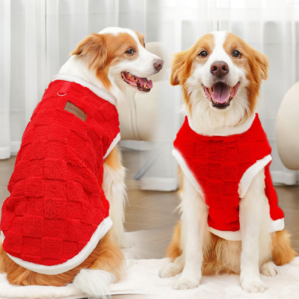 New autumn-winter pet clothing - small, medium, large-sized dogs - plush and warm fleece vests