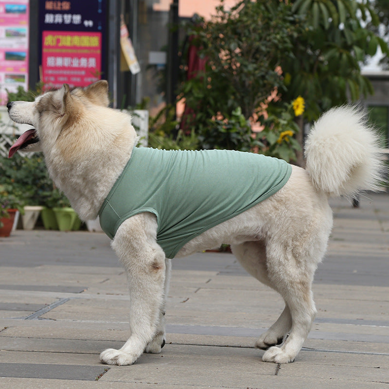 Small medium large dog  spring summer autumn new pet clothes vest supplies two feet clothes