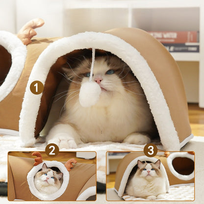 Cat bed for autumn and winter, cat hide-and-seek tunnel, cat house