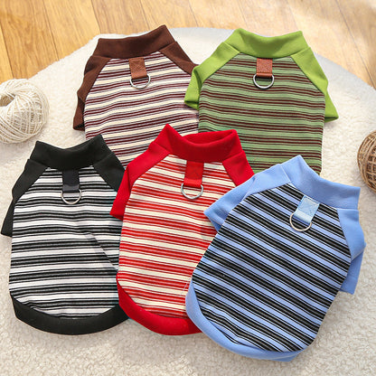 Pet clothing striped base shirt for dogs and cats