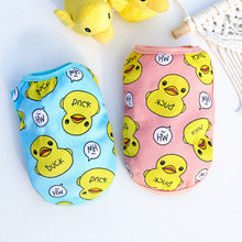 Spring and summer dog pet cat clothing big yellow duck vest mesh manufacturers sell pet supplies