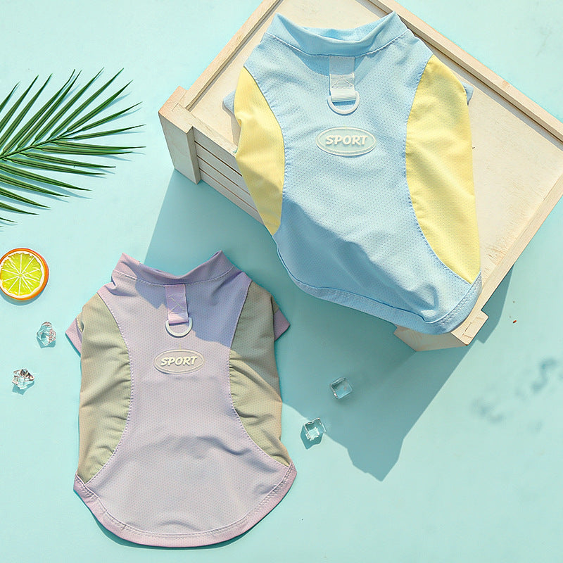 Spring and summer dog clothes Dog clothes Cat clothes Ice silk vest Small medium sized dog sun protection pet clothes
