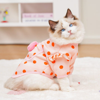 Pet clothing - dotted flared sleeves style - for dogs and cats, suitable for home wear