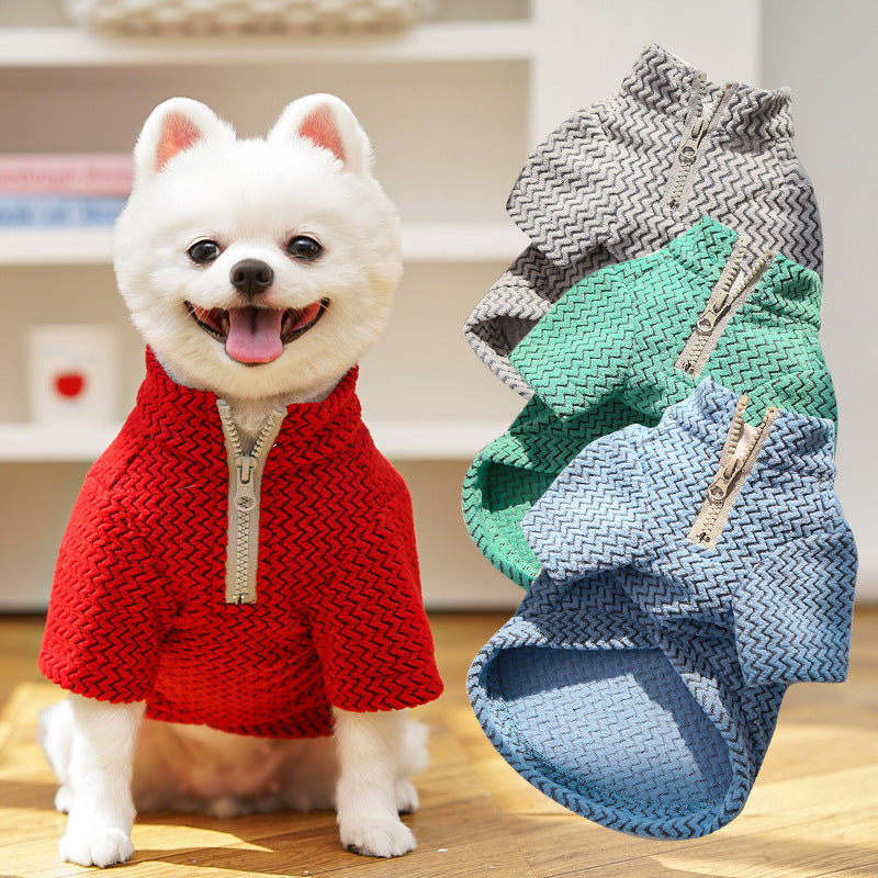 Doggy coat made of woolen flannel for autumn and winter