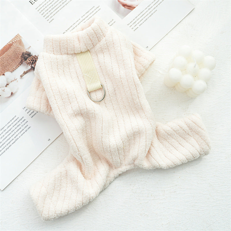Custom dog clothing Winter thickened warm pet clothing Flannel four-legged Teddy Corgi cat