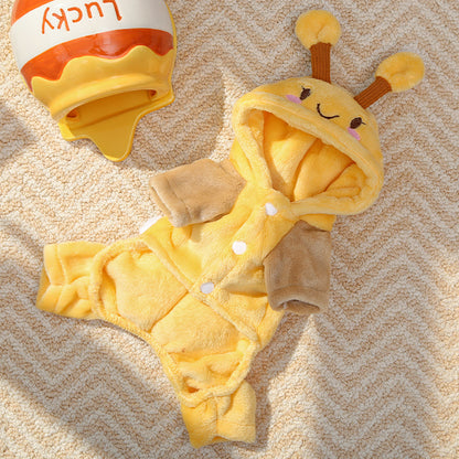 Thick-fur four-legged dog and cat winter and autumn warm clothing