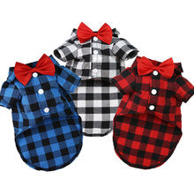 Plaid shirt suit wedding dress dog and cat costume