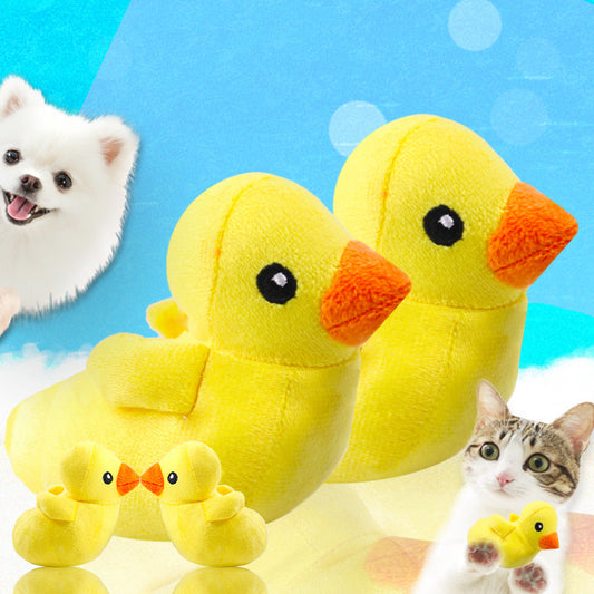 Cute little yellow duck plush sound toy