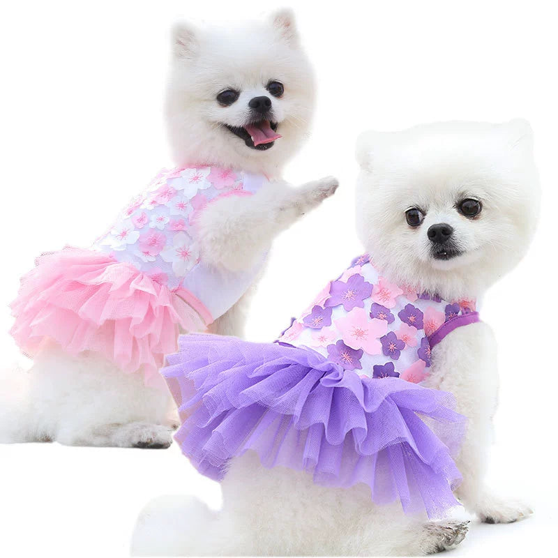 Pet dog cat peach blossom dress Teddy pet supplies clothing manufacturers wholesale