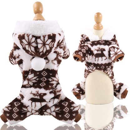 Four-legged flannel dog pet cat clothing supplies warm colorful stripes spot manufacturers wholesale