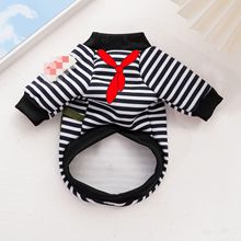 Pet clothing autumn and winter warm striped hoodie small and medium-sized dog dog cat clothing manufacturers wholesale