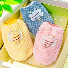 Factory direct sales of cartoon flannel warm teacup dog small milk dog dog cat Teddy clothes vest pet supplies