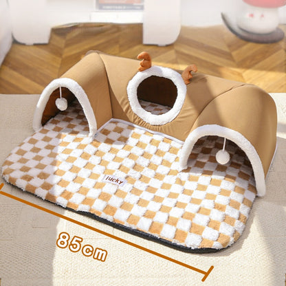 Cat bed for autumn and winter, cat hide-and-seek tunnel, cat house