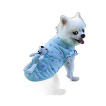 Pet dog cat pocket White Bear Polka Dot clothes thin spring summer fall