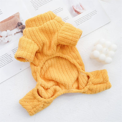 Custom dog clothing Winter thickened warm pet clothing Flannel four-legged Teddy Corgi cat