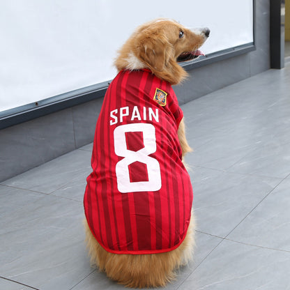 Pet small, medium dog spring summer net vest World Cup basketball clothes Cat supplies