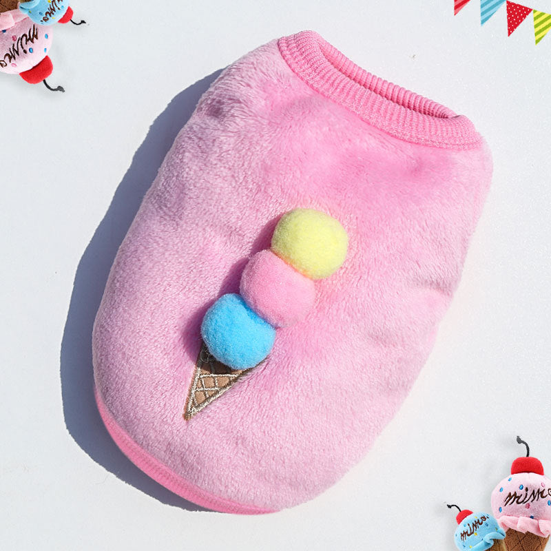Dog cat vest Clothes Pet small medium dog Ice cream strawberry decoration