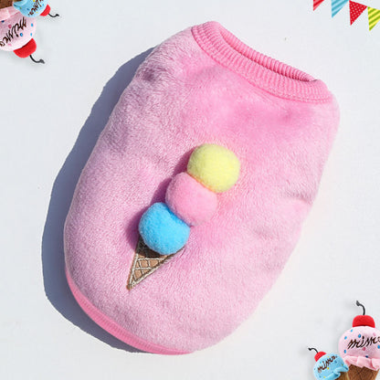 Dog cat vest Clothes Pet small medium dog Ice cream strawberry decoration