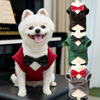 Pet clothing - dog clothes, bow tie, jacket - new style for autumn and winter, providing good warmth.