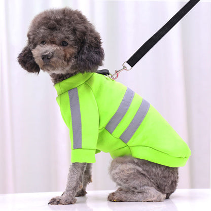 Night reflective hoodie walk dog safe dog cat pet clothing supplies Fall winter fleece cool medium-sized dog