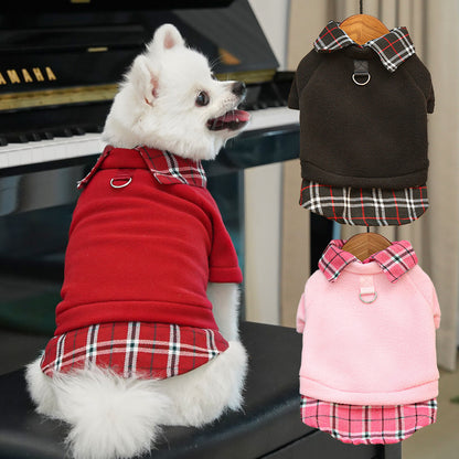 Cat and dog clothing and accessories - new styles for autumn and winter, in college style, with fleece fabric, for pets.