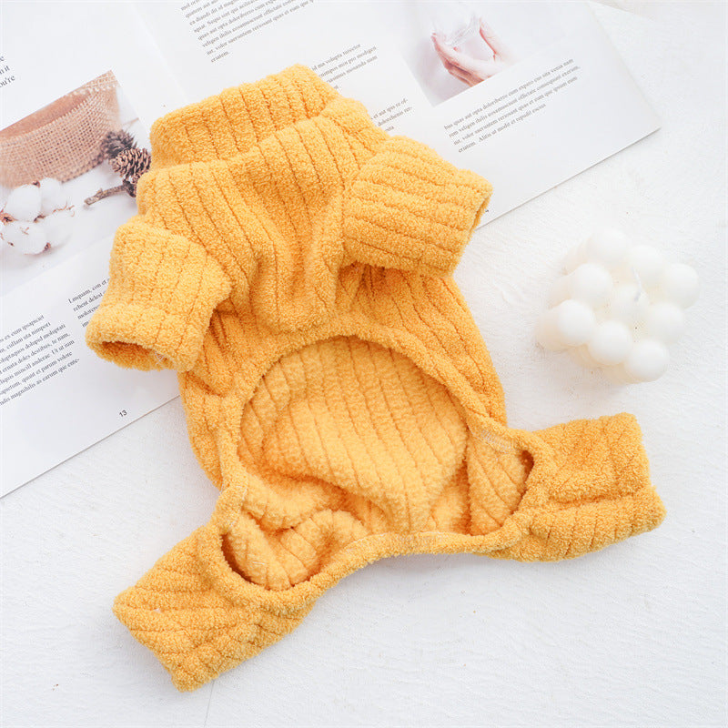 Custom dog clothing Winter thickened warm pet clothing Flannel four-legged Teddy Corgi cat
