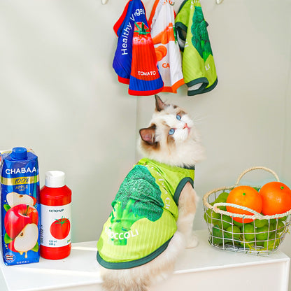 Ice silk spring and summer new fruit pattern clothing small, medium and large dog cat pet clothes dog clothes factory direct sales can be customized