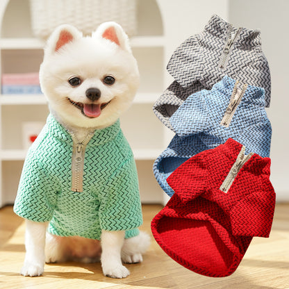 Doggy coat made of woolen flannel for autumn and winter