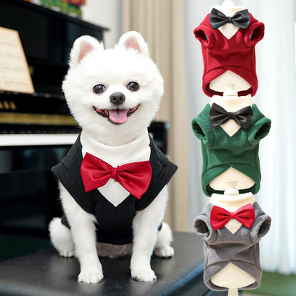 Pet clothing - dog clothes, bow tie, jacket - new style for autumn and winter, providing good warmth.