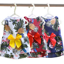 Spring summer fall pet dog and cat vest Pineapple skirt Hawaiian style