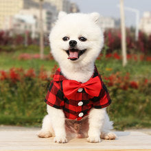 Plaid shirt suit wedding dress dog and cat costume