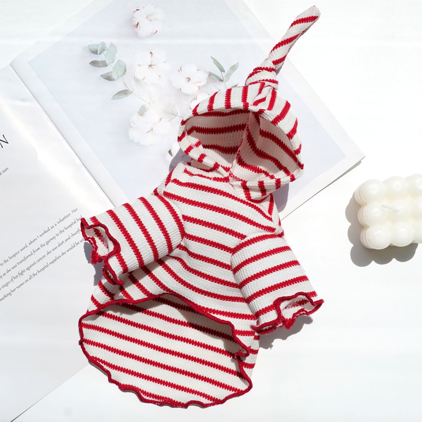 Pet autumn and winter clothing stripes wear hats two feet dog cat clothes teddy wholesale